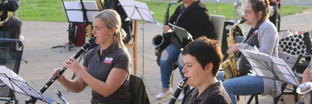 Members of Telford Concert Band rehearsing
